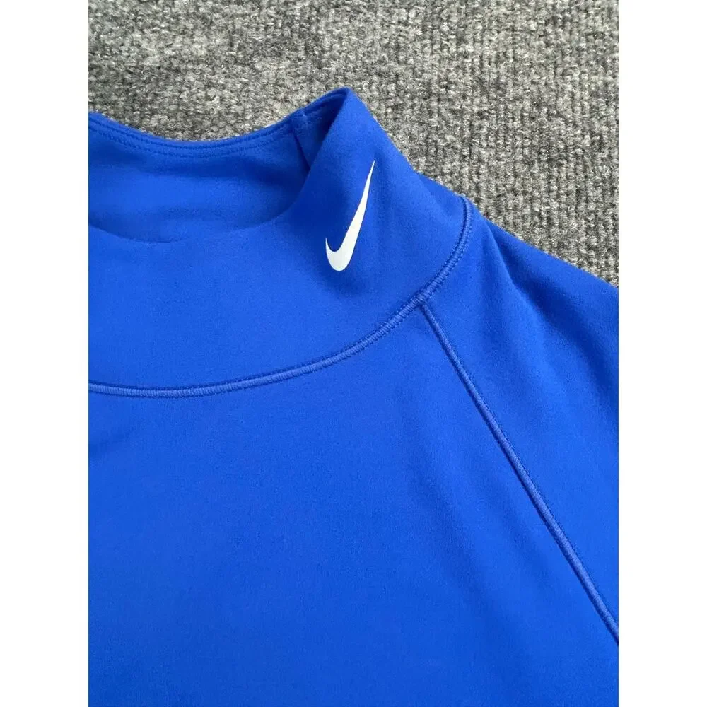 Nike Pro Dri-FIT Compression Mock Neck Shirt Women's Medium Blue Athletic - Picture 3 of 6